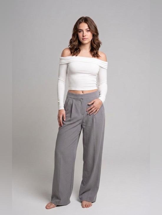HALARA Pants - Halara Flex High MicroWaffle Waisted Tummy Control with Wide Leg Gray Pants